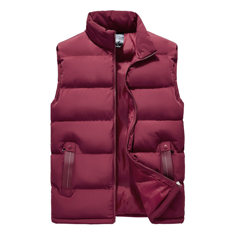 Men's Thick Warm Vest with Stand Collar for Fall/Winter