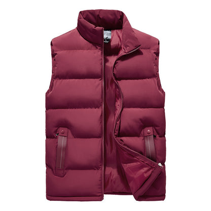 Men's Thick Warm Vest with Stand Collar for Fall/Winter