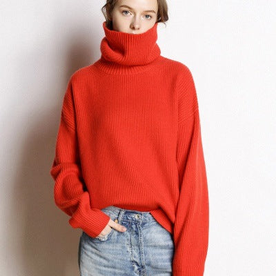 Thick Turtleneck Cashmere Sweater for Women