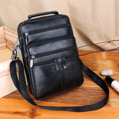 Genuine Leather Multifunctional Crossbody Bag for Men