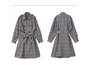 Plaid Mid-Length Coat and Trench Coat