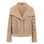 Stylish Warm Beige Cotton Jacket for Women