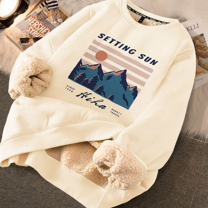 Thickened Printed Sweater for Women