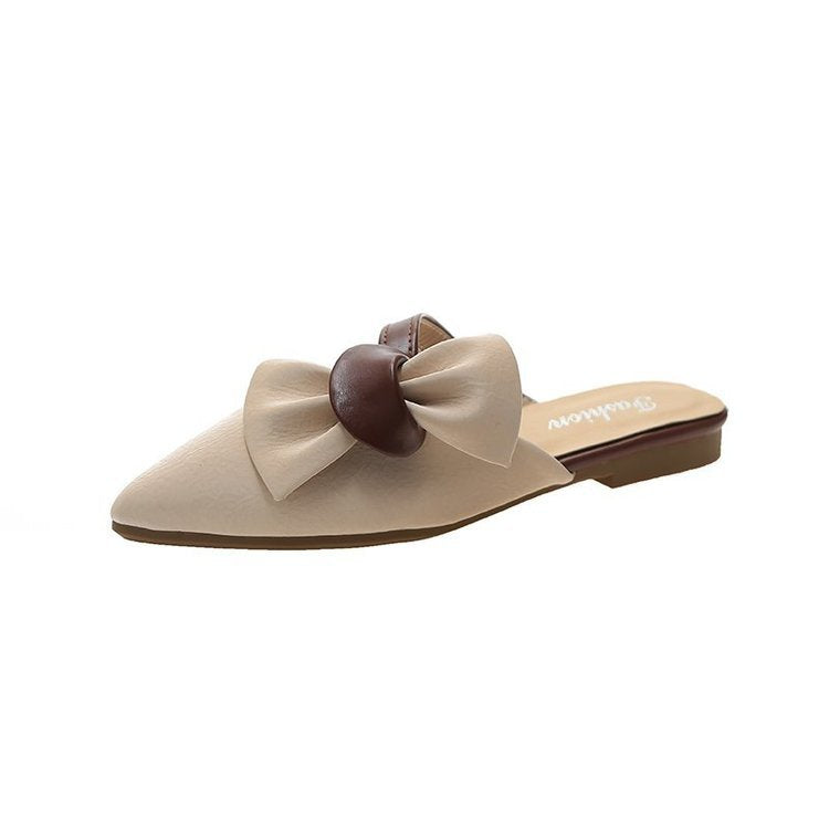 Spring Women's Korean Style Pointed Flat Half Slippers