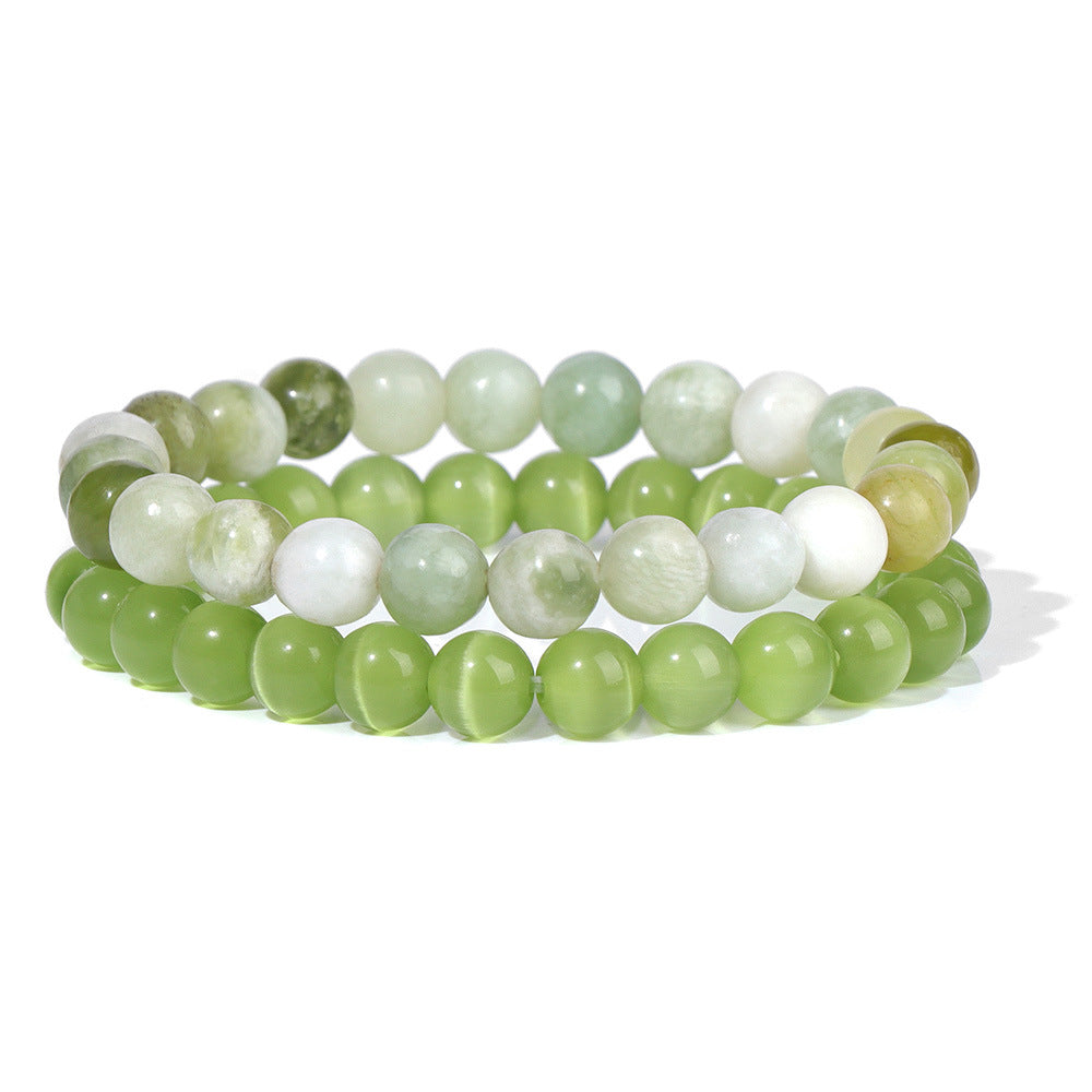 Men's Retro 8mm Natural Stone Bead Bracelet
