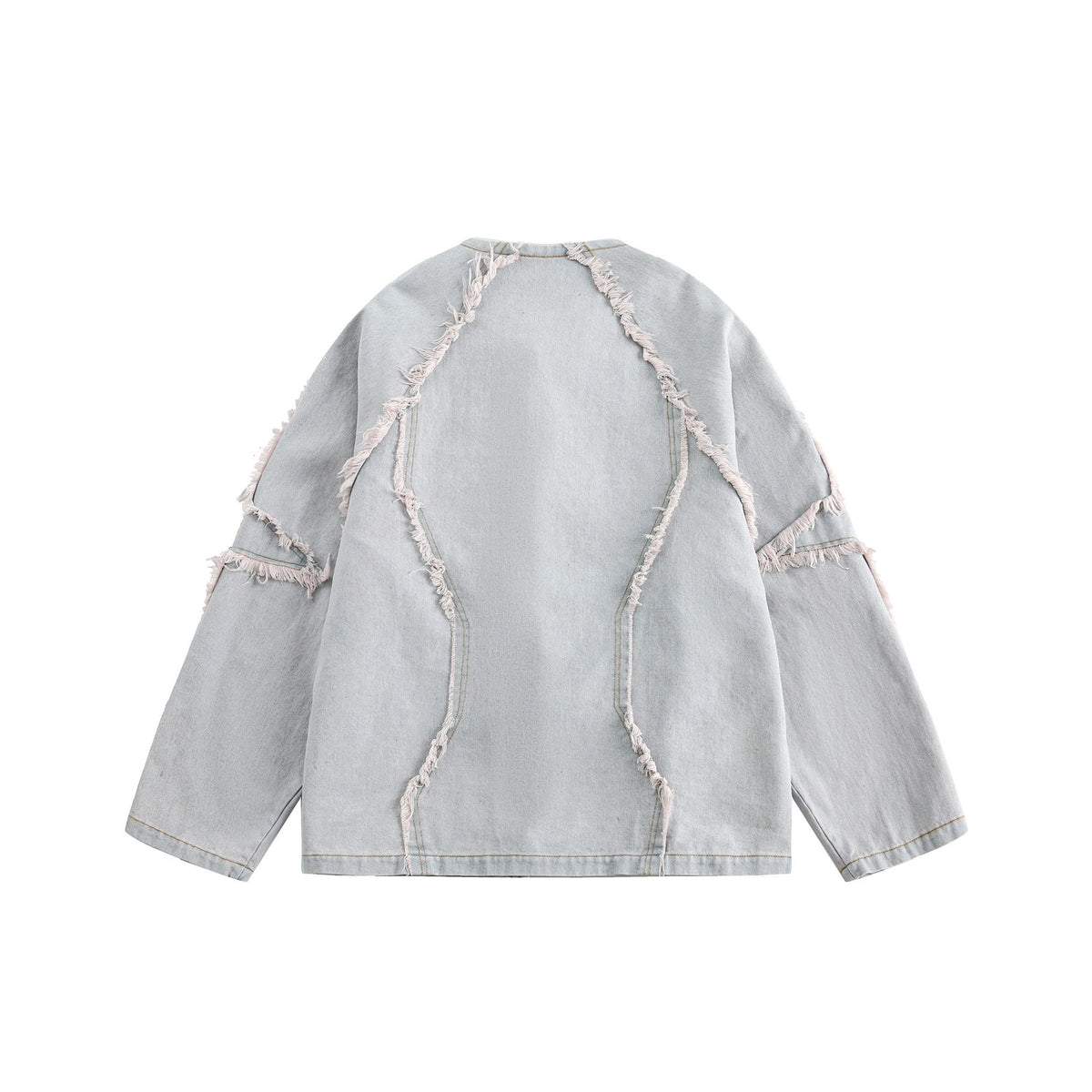 Vintage Chinese Style Denim Jacket in Washed Blue