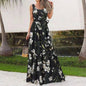 Irregular Belted Sleeveless Maxi Cake Dress