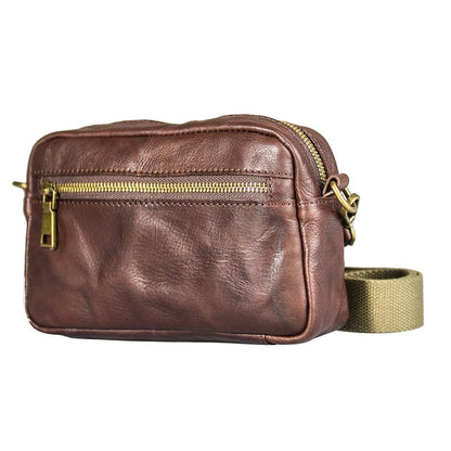 Handmade Genuine Leather Crossbody Bag for Young Men