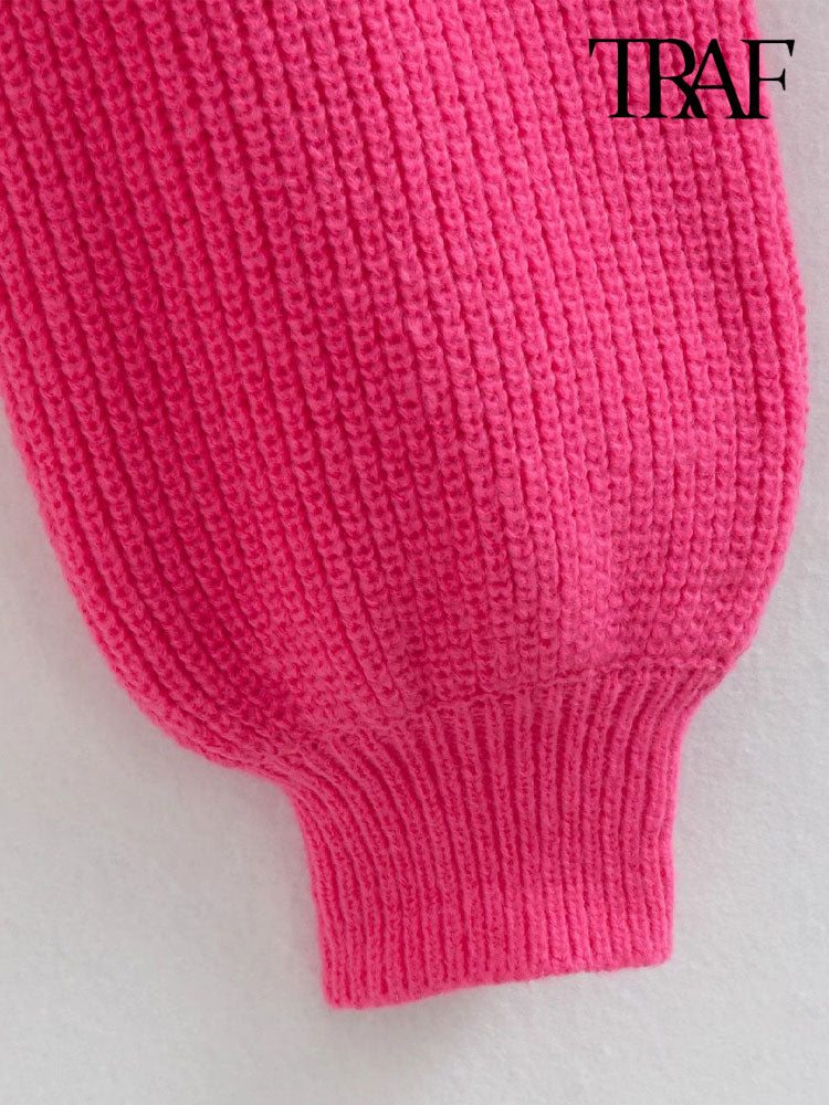 Retro Short Knitted Sweater for Women