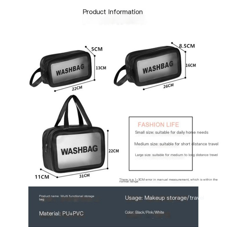 Portable Transparent Travel Organizer Bag for Women