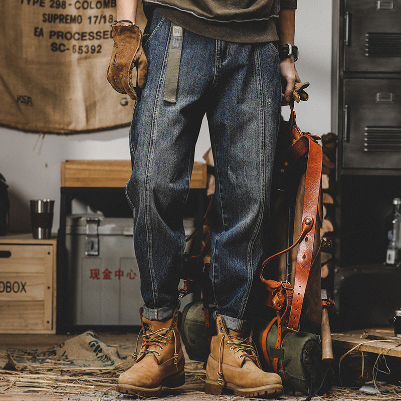 Men's Loose Straight Heavy Retro Jeans
