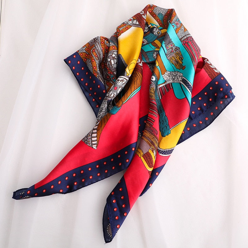 Summer Women’s Silk Scarf - Retro Style Lightweight Scarf