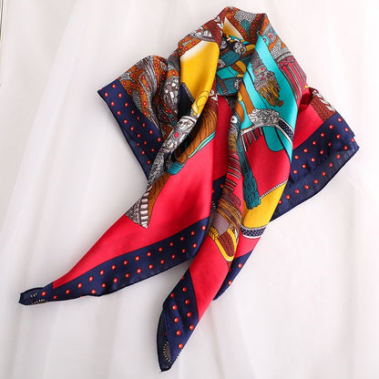Summer Women’s Silk Scarf - Retro Style Lightweight Scarf