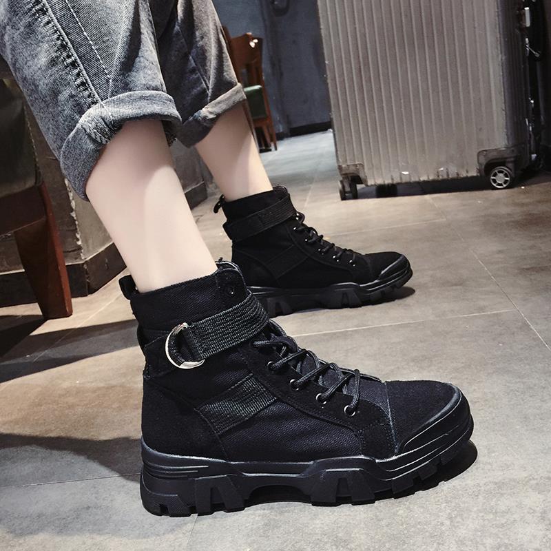 Women's Retro High-Top Martin Boots with Thick Sole