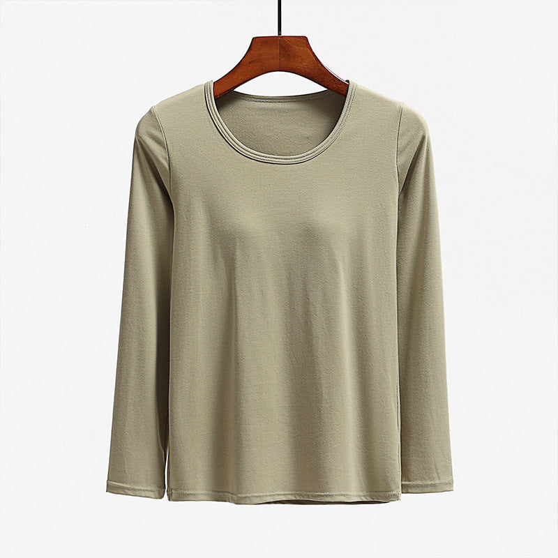 Autumn Long Sleeve Top with Built-in Bra for Women
