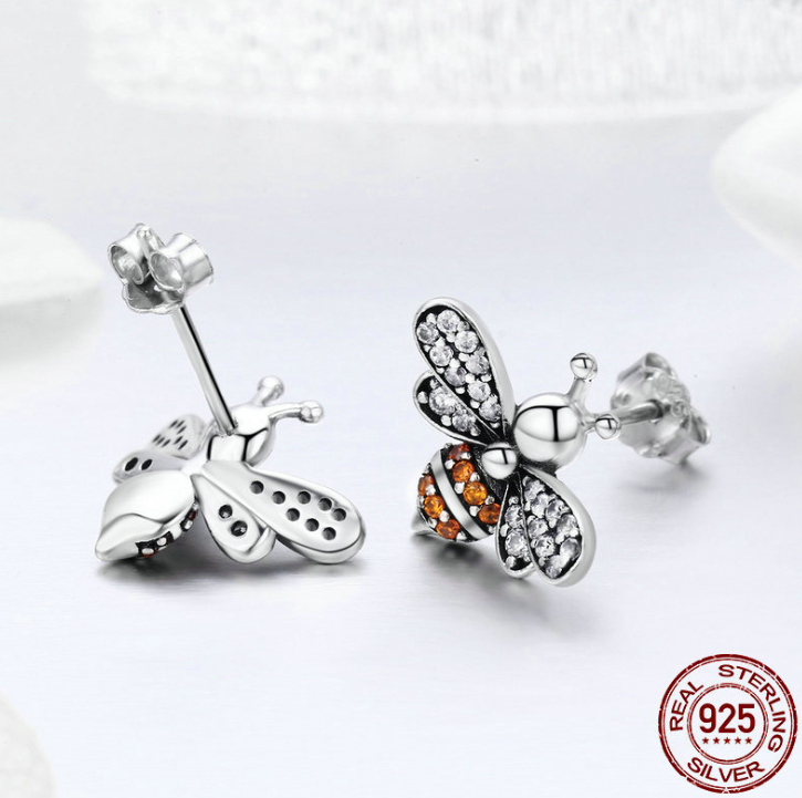 S925 Silver Bee Earrings and Studs