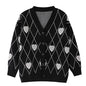 Heart Jacquard Loose Sweater for Women