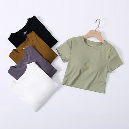 Summer Crop Top with Built-in Bra for Women
