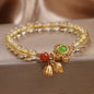Ethnic Two-piece Flower Pendant Natural Citrine Bracelet