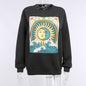 Knitted Print Long Sleeve Sweater for Women