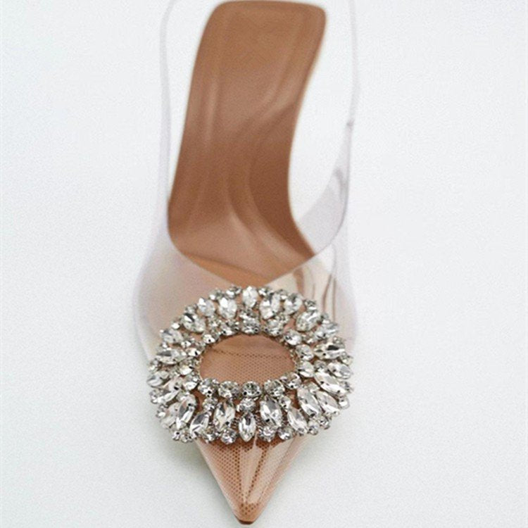 2023 Spring Women's Transparent Rhinestone Heels