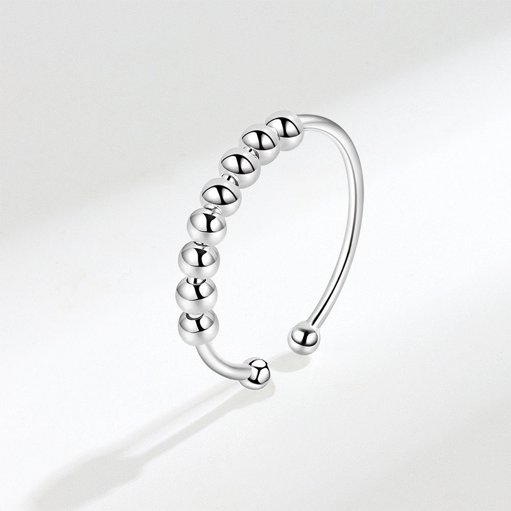S925 Sterling Silver Rotatable Stress Relief Ring