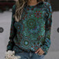 Printed Long Sleeve Sweater for Women