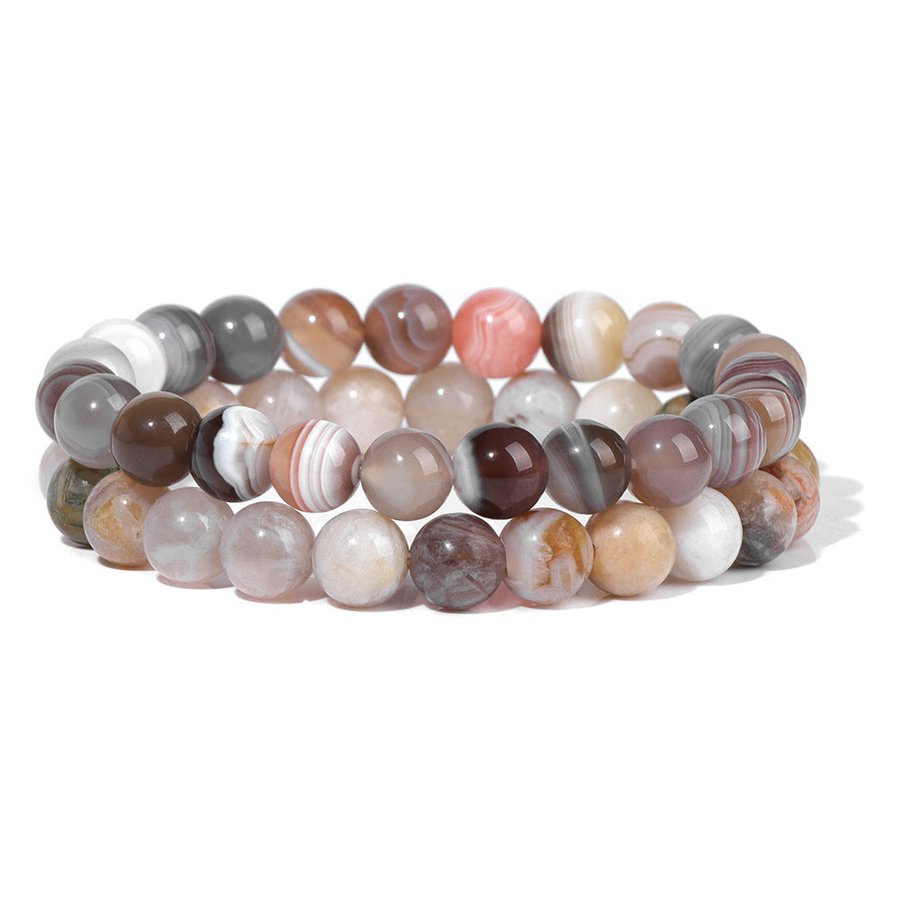 Men's Retro 8mm Natural Stone Bead Bracelet