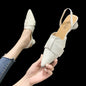 Stylish Chunky Heeled Pointed-Toe Women's Shoes