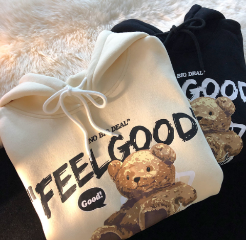 Thickened Fleece Bear Hooded Sweater for Women