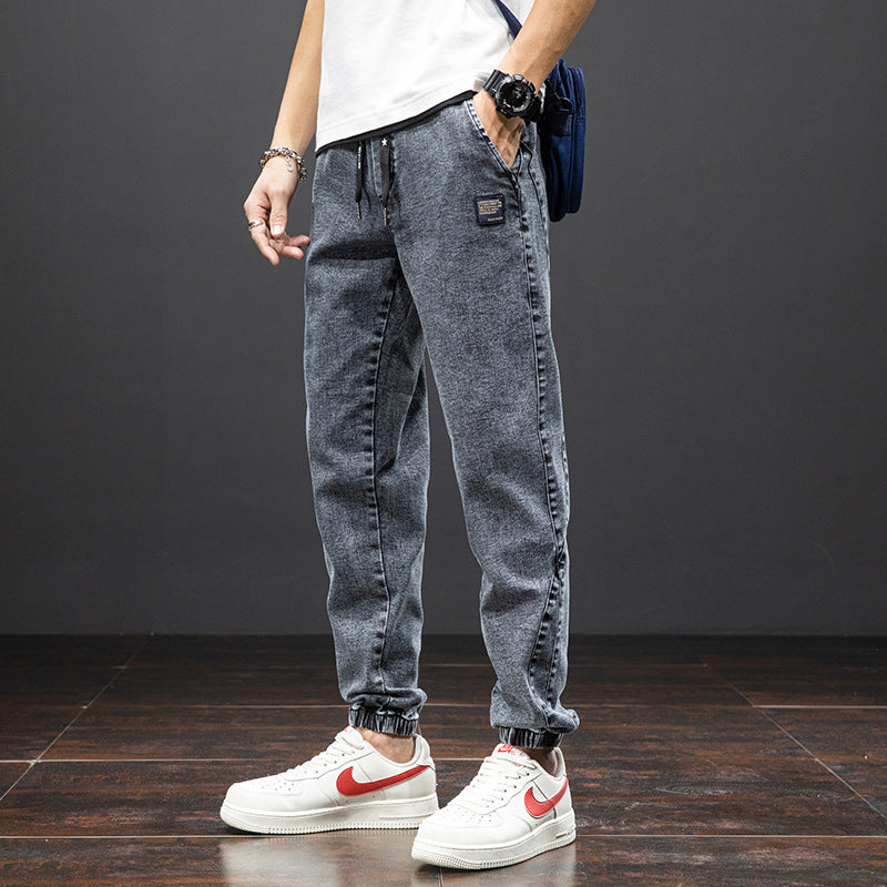 Men's Loose Fit Jogger Jeans with Drawstring (Plus Size)