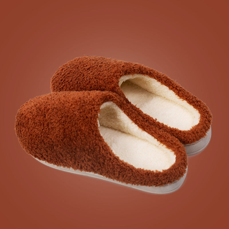 Japanese Thick-soled Non-slip Plush Slippers for Couples