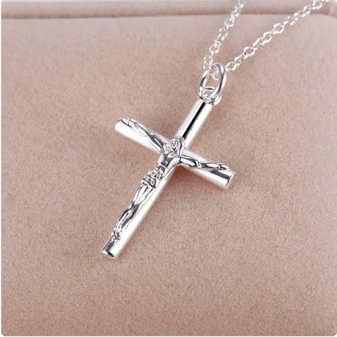 S925 Silver Jesus Cross Necklace