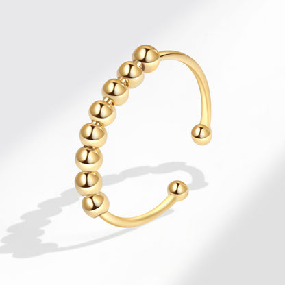 S925 Sterling Silver Rotatable Stress Relief Ring