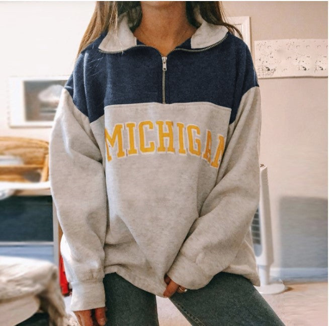 Printed Long-Sleeved Blouse Sweater for Women