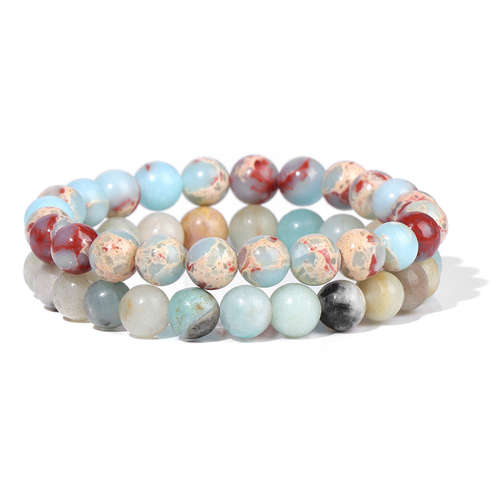 Men's Retro 8mm Natural Stone Bead Bracelet