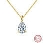 Lustre Drop S925 Sterling Silver Zircon Necklace