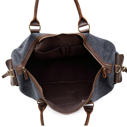 Vintage Leather Travel Bag for Men - Large Capacity