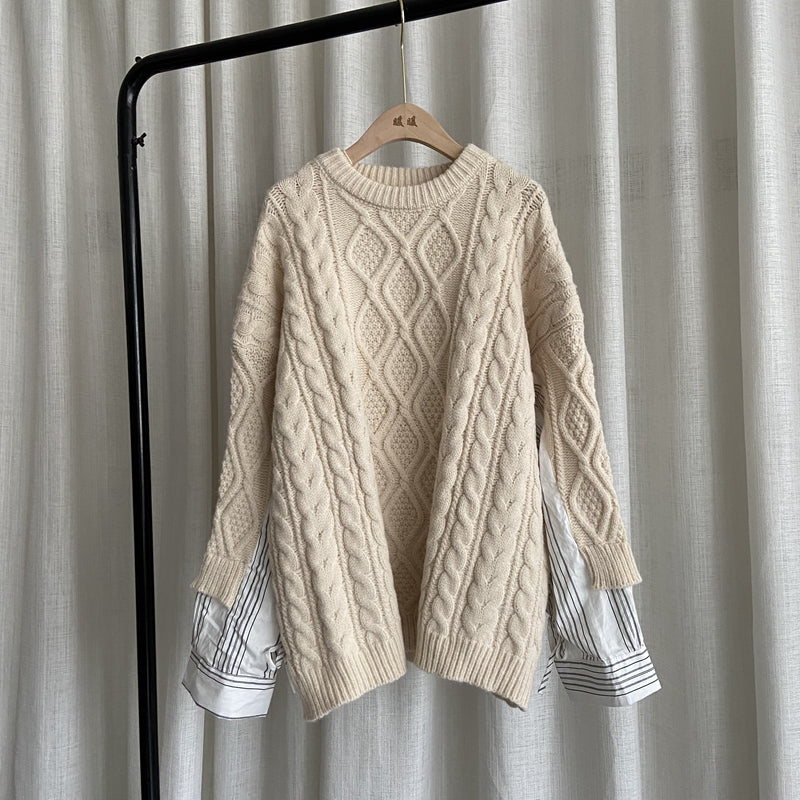 Large Size Slimming Knit Sweater for Women