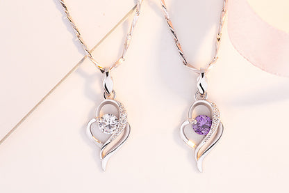925 Silver Necklace with Zircon Pendant Jewelry
