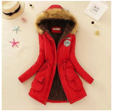Thick Cotton Coat with Hood and Lamb Fleece Lining