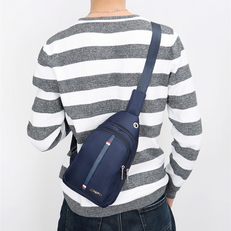 Waterproof Nylon Chest Bag for Men, Shoulder Crossbody