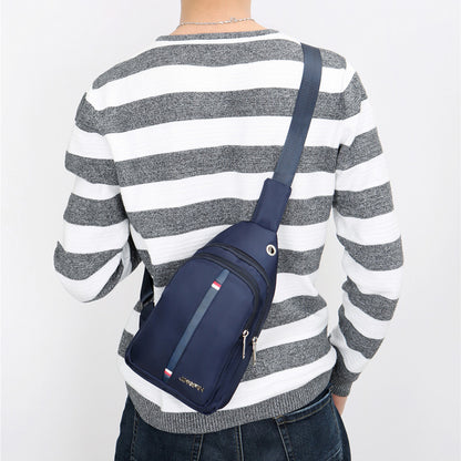 Waterproof Nylon Chest Bag for Men, Shoulder Crossbody