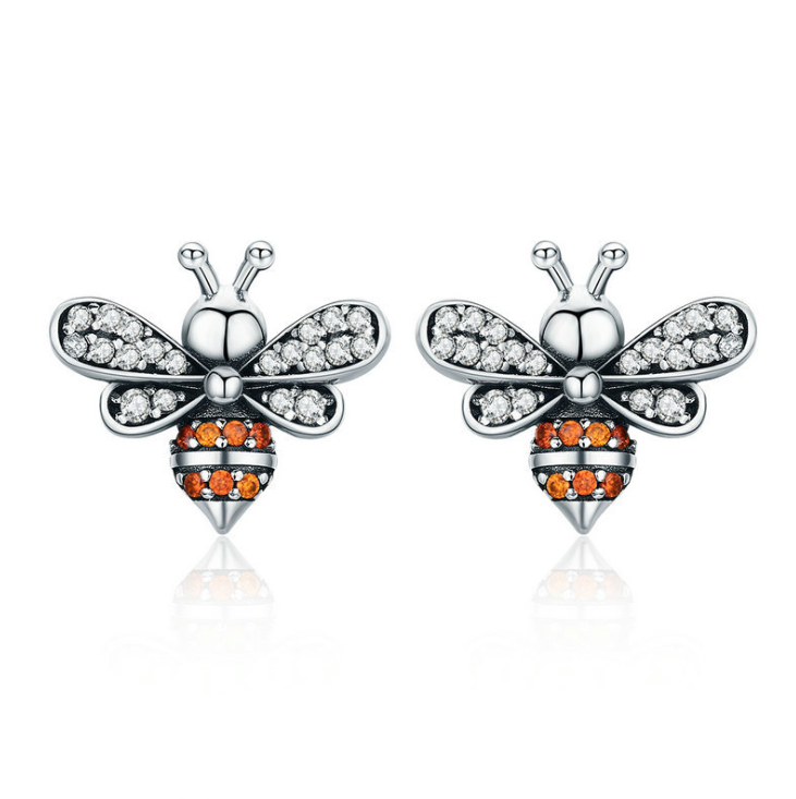 S925 Silver Bee Earrings and Studs