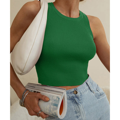 Women’s Knitted Vest - Summer 2023 Solid Color Top