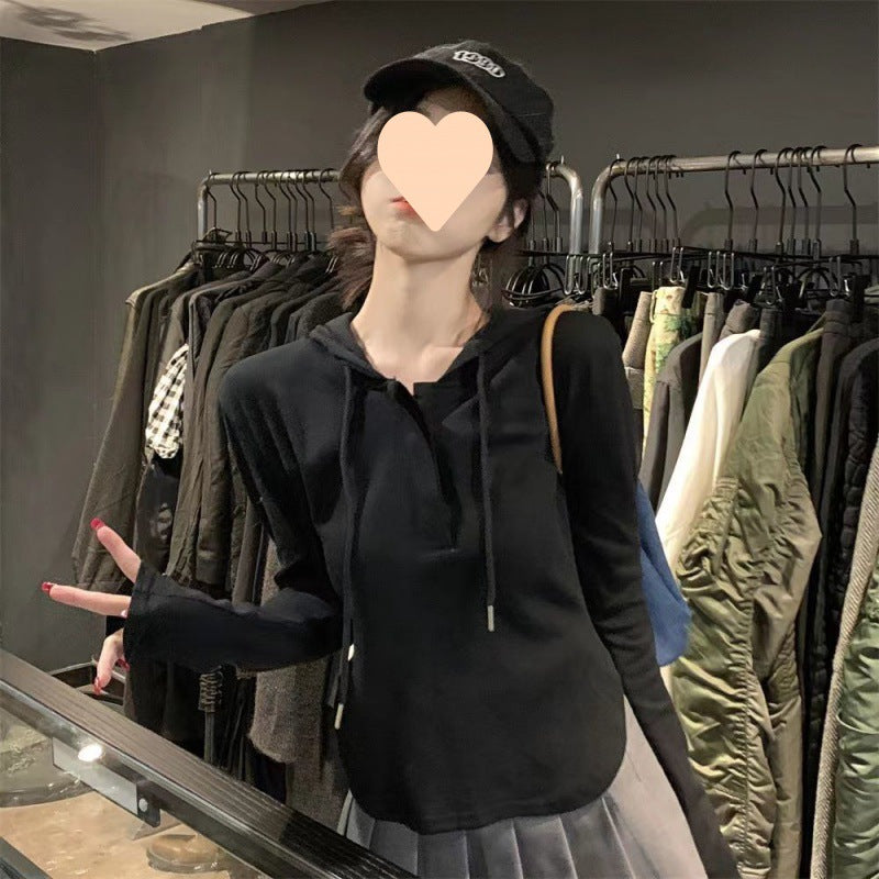 Slim Stretch Knitted Hooded Sweater for Women