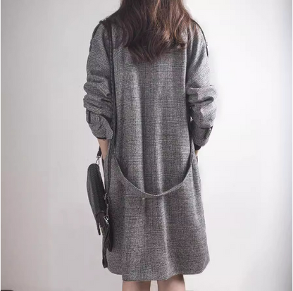 Plaid Mid-Length Coat and Trench Coat